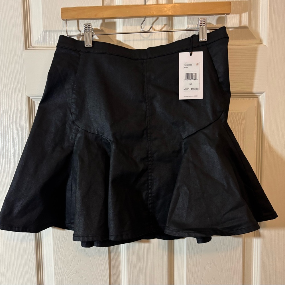 7 For All Mankind Black Mini Skirt